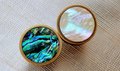 Bronze Iridescent Pearl Shell Drawer Pull/Abalone Pearl Cabinet Pull/Mother of Pearl Door handle/MOP door knob/Bronze furniture hardware