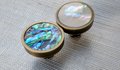 Bronze Iridescent Pearl Shell Drawer Pull/Abalone Pearl Cabinet Pull/Mother of Pearl Door handle/MOP door knob/Bronze furniture hardware
