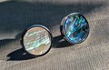 Silver Iridescent Pearl Shell Drawer Pull/Abalone Pearl Cabinet Pull/Mother of Pearl Door handle/MOP door knob/Silver furniture hardware