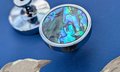 Silver Iridescent Pearl Shell Drawer Pull/Abalone Pearl Cabinet Pull/Mother of Pearl Door handle/MOP door knob/Silver furniture hardware