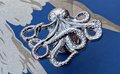 Silver octopus cabinet pull/Shiny Silver Kracken Drawer Knob/Octopus drawer handle/quirky furniture hardware/deep sea door knob/Fun handle