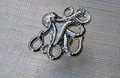 Silver octopus cabinet pull/Shiny Silver Kracken Drawer Knob/Octopus drawer handle/quirky furniture hardware/deep sea door knob/Fun handle
