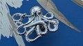 Silver octopus cabinet pull/Shiny Silver Kracken Drawer Knob/Octopus drawer handle/quirky furniture hardware/deep sea door knob/Fun handle
