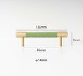Green Leather and Gold Brass cabinet handle/Green leather drawer pull/Green door handle/Green cabinet pull/Leather handle/Leather hardware