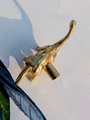 Detailed brass dinosaur drawer handle/Diplodocus cabinet pull/Dino themed door handle/Dinosaur drawer knob/Gold brass furniture hardware