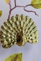 Gold Peacock Cabinet Pull/Gold Brass Peacock Door Handle/Bird shaped drawer handle/gold furniture hardware/Peafowl Cabinet Handle/Door knob