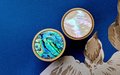 Bronze Iridescent Pearl Shell Drawer Pull/Abalone Pearl Cabinet Pull/Mother of Pearl Door handle/MOP door knob/Bronze furniture hardware