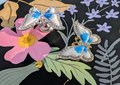 Enameled butterfly drawer handle/Pearly blue and white butterfly cabinet pull/Nursery decor/Nursery door knob/Childrens door handle