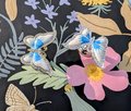 Enameled butterfly drawer handle/Pearly blue and white butterfly cabinet pull/Nursery decor/Nursery door knob/Childrens door handle