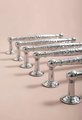 Silver hammered cabinet bar handle with feet/Shiny silver drawer pull/textured metal door handle/brass furniture hardware/kitchen hardware