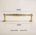 Gold hammered cabinet bar handle with feet/Shiny Gold drawer pull/textured metal door handle/brass furniture hardware/kitchen hardware