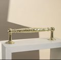 Gold hammered cabinet bar handle with feet/Shiny Gold drawer pull/textured metal door handle/brass furniture hardware/kitchen hardware