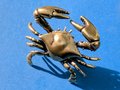 Gold or Bronze crab cabinet handle/Cancer zodiac door handle/Crab shaped drawer knob/Seaside decor/Brass furniture hardware/Beach decor