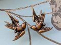 Flying Bird Cabinet Pull/Brass Bird Door Handle/Bird shaped drawer handle/Brass furniture hardware/Swooping Bird Cabinet Handle