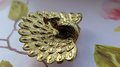Gold Peacock Cabinet Pull/Gold Brass Peacock Door Handle/Bird shaped drawer handle/gold furniture hardware/Peafowl Cabinet Handle/Door knob