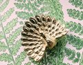 Gold Peacock Cabinet Pull/Gold Brass Peacock Door Handle/Bird shaped drawer handle/gold furniture hardware/Peafowl Cabinet Handle/Door knob