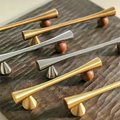 Black bar handles with gold brass ball decoration/cabinet handles/modern hardware/gold drawer pulls/cabinet pulls/furniture door handles