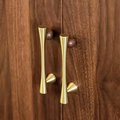 Black bar handles with gold brass ball decoration/cabinet handles/modern hardware/gold drawer pulls/cabinet pulls/furniture door handles