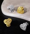Gold or Silver Heart shaped drawer handle/Heart drawer knob/Brass furniture hardware/Heart shaped door knob/Heart shaped cabinet handle
