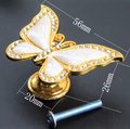 Enameled butterfly drawer handle/Pearly blue and white butterfly cabinet pull/Nursery decor/Nursery door knob/Childrens door handle