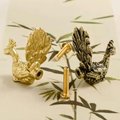 Brass Peacock Cabinet Pull/Gold Brass Peacock Door Handle/Bird shaped drawer handle/gold furniture hardware/Peafowl Cabinet Handle/Door knob