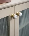 Tiger eye stone or white turquoise and brass drawer pull/Golden semi precious stone cabinet handle/Gold gemstone door knob/Luxury hardware