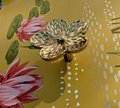 Gold brass flower door handle/Daisy cabinet pull/Flower drawer knob/Flower shaped cabinet handle/Floral door knob/Brass furniture hardware