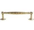 Gold hammered cabinet bar handle with feet/Shiny Gold drawer pull/textured metal door handle/brass furniture hardware/kitchen hardware