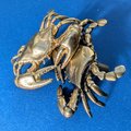 Gold or Bronze crab cabinet handle/Cancer zodiac door handle/Crab shaped drawer knob/Seaside decor/Brass furniture hardware/Beach decor