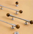 Silver geometric bar handle for kitchen bedroom or bathroom makeover/mid century drawer pull/bright coloured door furniture/stone door knob