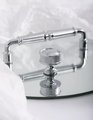 Deluxe shiny silver drawer pull with textured grip/Ornate silver curved cabinet handle/Silver Chrome textured door knob/Silver drawer knob