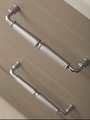 Deluxe shiny silver drawer pull with textured grip/Ornate silver curved cabinet handle/Silver Chrome textured door knob/Silver drawer knob