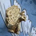 Brass Peacock Cabinet Pull/Gold Brass Peacock Door Handle/Bird shaped drawer handle/gold furniture hardware/Peafowl Cabinet Handle/Door knob