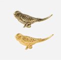 Brass Budgie Cabinet Pull/Gold Brass Budgerigar Door Handle/Bird shaped drawer handle/gold furniture hardware/Parrot Cabinet Door Knob