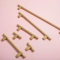 Gold brass bar handle with plain fixings/knurled texture cabinet handle/home improvement hardware/modern brass kitchen hardware/gold handle