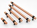 Rose Gold and Black cabinet bar handles/copper and black drawer pull/kitchen hardware/renovation project door handle/rose gold cabinet pulls