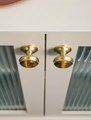 Tiger eye stone or white turquoise and brass drawer pull/Golden semi precious stone cabinet handle/Gold gemstone door knob/Luxury hardware