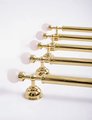 Shiny gold brass pink crystal bar handle/Semi precious stone and brass drawer pull/unique cabinet handle/IKEA hack/wardrobe door handle