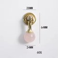 Shiny gold drop handle in rose quartz, white quartz and marble/Gemstone drawer pull/Semi precious stone cabinet pull/Luxury crystal handle