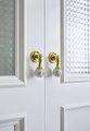 Shiny gold drop handle in rose quartz, white quartz and marble/Gemstone drawer pull/Semi precious stone cabinet pull/Luxury crystal handle