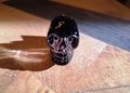 Glass crystal skull drawer knob/Pirate themed cabinet handle/Halloween door handle/Skull shaped cabinet pull/Gothic core drawer handle