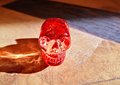 Glass crystal skull drawer knob/Pirate themed cabinet handle/Halloween door handle/Skull shaped cabinet pull/Gothic core drawer handle