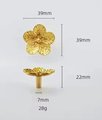 Gold brass flower door handle/Daisy cabinet pull/Flower drawer knob/Flower shaped cabinet handle/Floral door knob/Brass furniture hardware