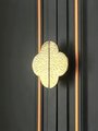 Clover shaped hammed texture drawer handle/Big Gold drawer pull/Gold Wardrobe handle/Kitchen hardware/Large cabinet handle/Gold door handle