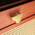 Clover shaped hammed texture drawer handle/Big Gold drawer pull/Gold Wardrobe handle/Kitchen hardware/Large cabinet handle/Gold door handle