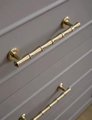 Bamboo patterned brass cabinet bar Handle/Bamboo drawer pull/Brass furniture hardware/Gold door handle/Silver Bamboo cabinet pull