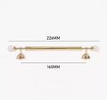 Shiny gold brass pink crystal bar handle/Semi precious stone and brass drawer pull/unique cabinet handle/IKEA hack/wardrobe door handle