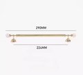 Shiny gold brass pink crystal bar handle/Semi precious stone and brass drawer pull/unique cabinet handle/IKEA hack/wardrobe door handle
