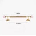 Shiny gold brass pink crystal bar handle/Semi precious stone and brass drawer pull/unique cabinet handle/IKEA hack/wardrobe door handle