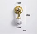 Shiny gold drop handle in rose quartz, white quartz and marble/Gemstone drawer pull/Semi precious stone cabinet pull/Luxury crystal handle
